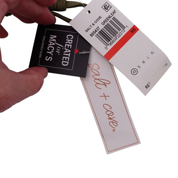 NWT Salt + Cove Slider Triangle Bikini Top Sz XS Greenleaf Green Halter Lined - Picture 6 of 9